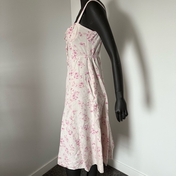 🌿 Sim & Sam Pink Floral Midi Sundress - Size M - Picture 4 of 8